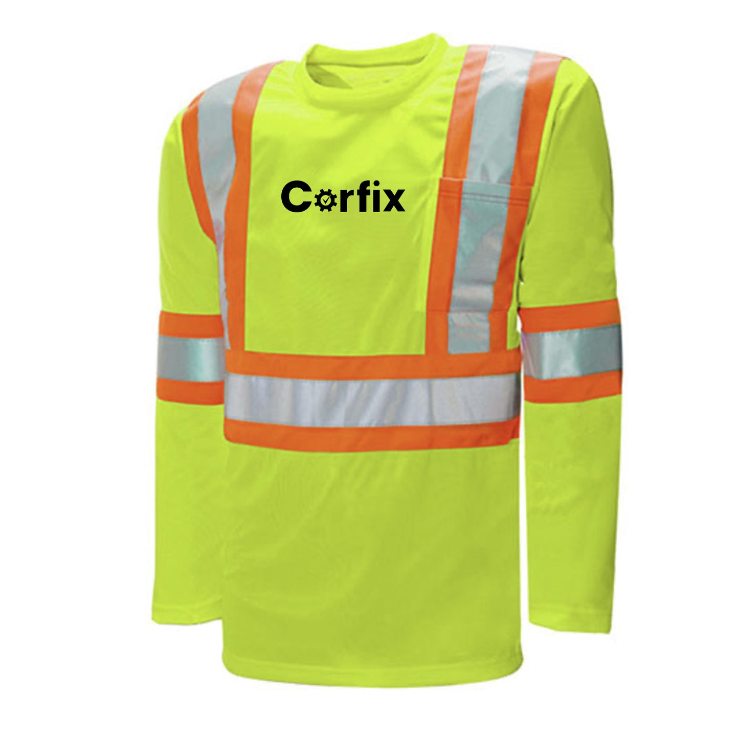 Traffic T-Shirt, Polyester, Long Sleeve, 4" Refl. Tape